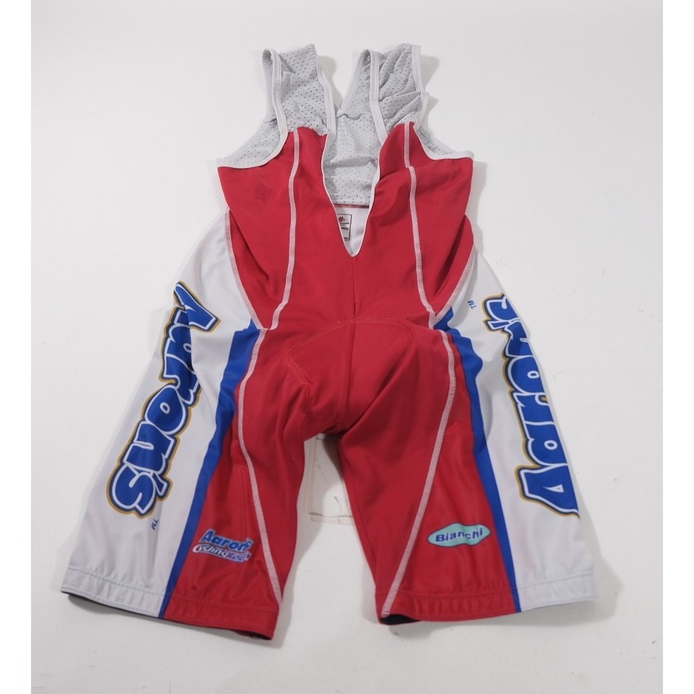 Hincapie Cycling Bib Shorts Mens L Red White Blue Bianchi Aaron's Padded Pro